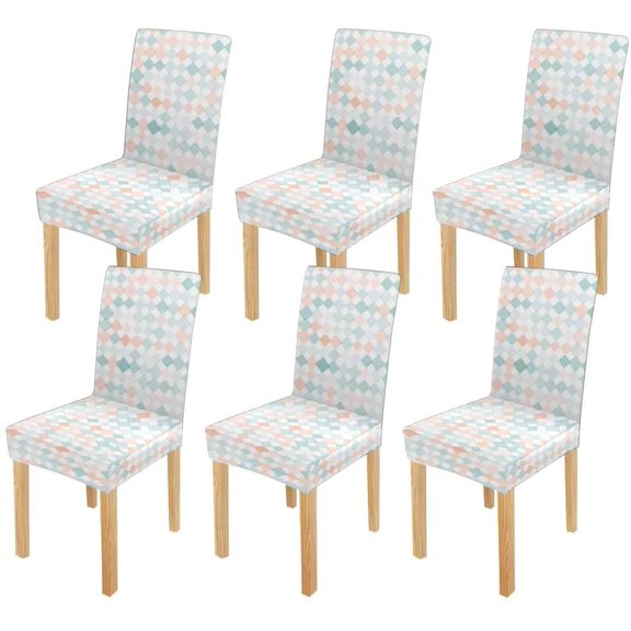 FMSHPON Mixed Small Spots Stretch Chair Cover Protector Seat Slipcover for Dining Room Hotel Wedding Party Set of 6