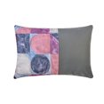 thumbnail image 1 of Funda de cojín decorativa rectangular HomeCentric, violeta y gris, 30 x 40 cm (12 x 16 pulgadas), algodón y piel sintética, textura pintada, fundas de cojín patchwork para sofá, cama, abstracto, 1 of 6