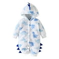 thumbnail image 6 of mgoYE Newborn Baby Boy Girl Snowsuit Long Sleeve Romper Onesie Toddler Infant Fall Winter Zipper Hooded Clothes(White,6-9 Months), 6 of 9
