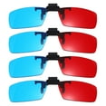 thumbnail image 1 of 4pcs Red Blue/Cyan 3D Clip-on Glasses, 3D Viewing Glasses Hanging Frame Square, 1 of 7