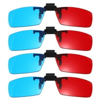4pcs Red Blue/Cyan 3D Clip-on Glasses, 3D Viewing Glasses Hanging Frame Square