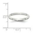 thumbnail image 2 of 10k White Gold Solid Polished 2.5mm Half Round With Edge Band Size 4.5 Ring Ring for Women and Men, 2 of 2