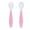 57_Pink, variant on Stainless Steel Silverware Set Baby Training Spoon Easy Grip Bendable Soft Perfect Self Feeding Learning Spoons