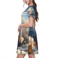 thumbnail image 2 of Disketp Sunset Airplane Travel View para Vestido de Manga Corta para Mujeres, Vestidos de Verano para Mujeres, Casual y Holgado para la Playa, 2 of 6
