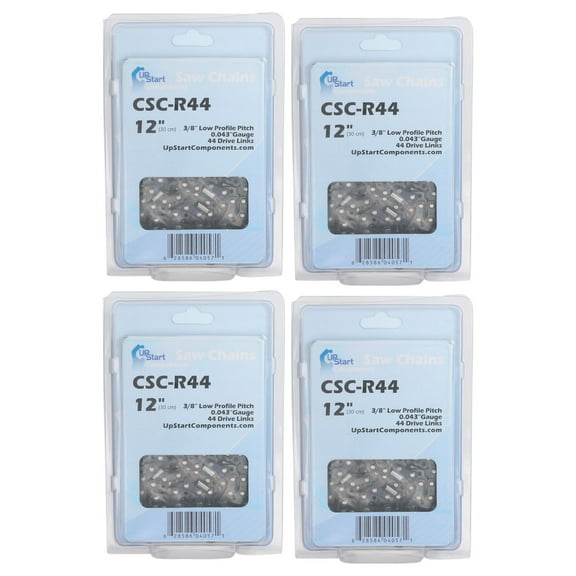 4-Pack 12-Inch Chainsaw Chain Replacement for Husqvarna H38 44 - (12", 3/8", .043", 44 Drive Links)