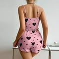 thumbnail image 4 of Fgvctg Valentine's Day Womens Pajama Sets 2 Piece Loungewear Pjs Sleeveless Romantic Lounge Set Cute Love Heart Graphic Date Night Tank Top And Shorts Nightwear Cami Pajama Pink L, 4 of 5