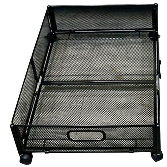LEORX Space Saving Black Under Bed Storage Cart with Wheels and Foldable Frame