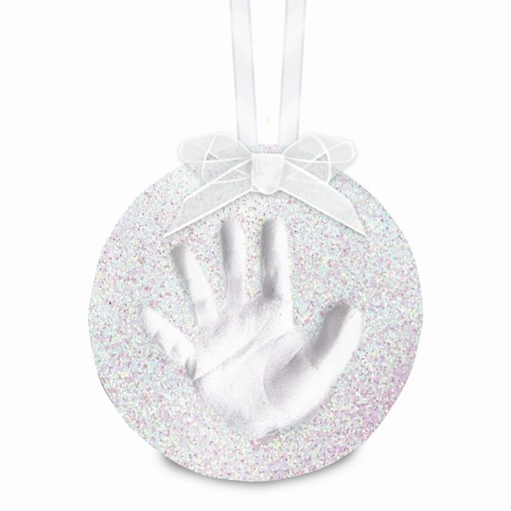 FB Jewels White Babyprints Glitter Ornament
