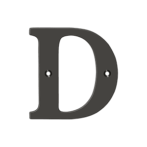 Deltana RL4D-10B 4" Residential Letter D; Oil Rubbed Bronze Finish