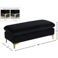 thumbnail image 3 of Meridian Furniture Naomi Black Velvet Ottoman, 3 of 3