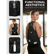 Deago Canvas Sling Bag for Men & Women - Chest Shoulder Bag Unbalance Crossbody Backpack Water Resistant Daypack for Gym Travel Hiking (7.1 * 2.75 * 13.5, Black)