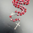 thumbnail image 4 of Collar con forma de rosario CACALOSS con cuentas florales de vidrio de 8 mm para bautizo, 4 of 7