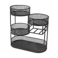 thumbnail image 3 of Cesta de frutas de metal de múltiples niveles de hierro forjado Counter Counter Gran capacidad Vegetales Estado de almacenamiento de vegetales soporte Negro, 3 of 8