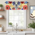 thumbnail image 2 of Spring Floral Kitchen Curtain Valances for Windows Farmhouse Short Curtains, Summer Botanical Ethnic Flowers Rod Pocket Valance Curtain for Bedroom Cafe Living Room, 2 of 8