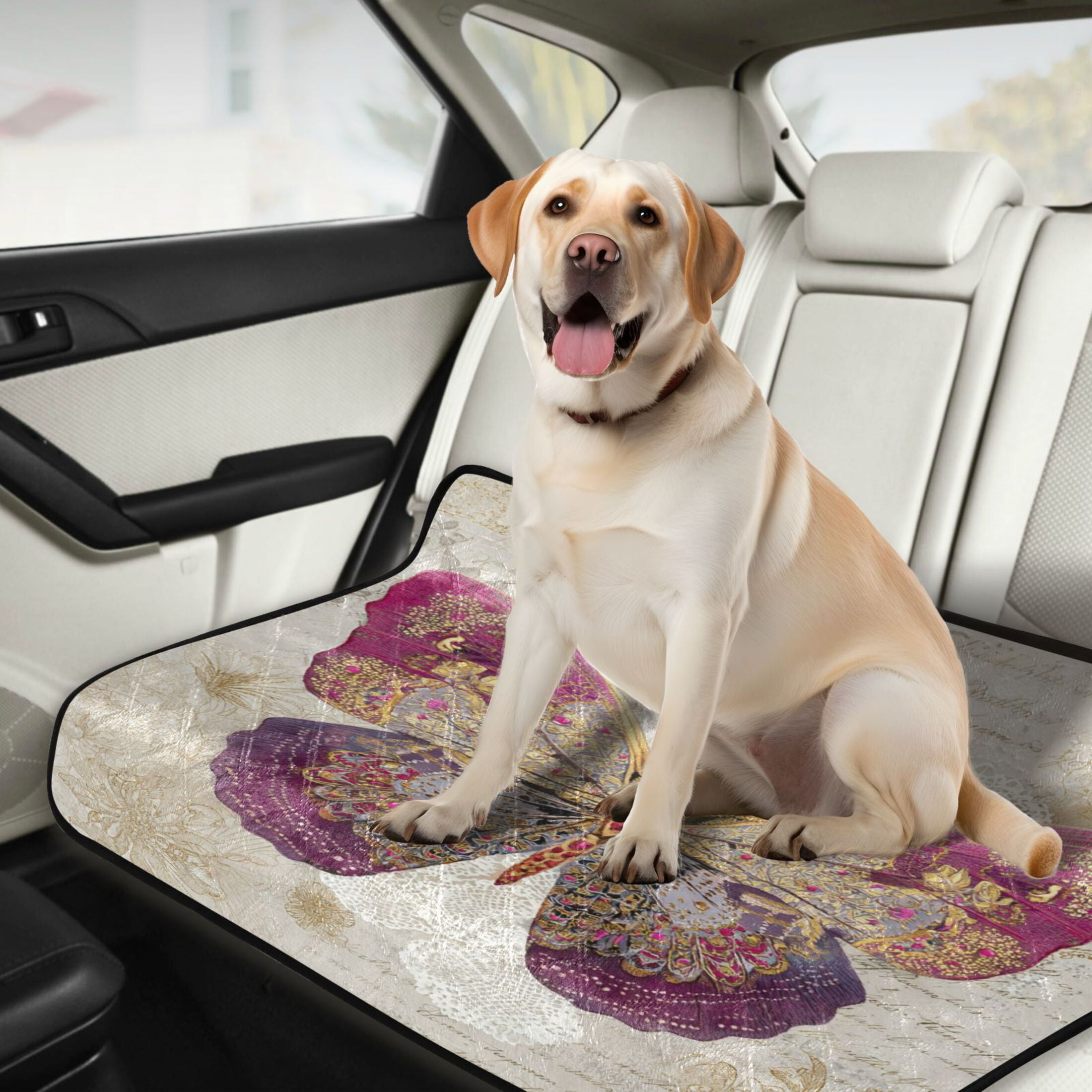 Qxltty Dreamy Butterfly Cat litter Pads Pet Set of 3 Diaper Mats Center Anti-leakage Layer Absorbent Soft and Comfortable