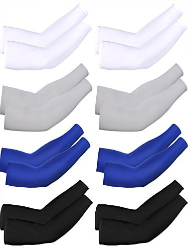 Mudder 9 Pairs Unisex UV Protection Sleeves Arm Cooling Sleeves Ice Silk Arm Sleeves Arm Cover Sleeves