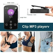 MP3 Player,Bluetooth 5.4 MP4 Music Player with 64GB SD Card,Portable HIFI Sports Music Player with Clip Touch Screen Button,Voice Recorder,FM Radio,E-Book,Support up to 128GB for Running,Walking
