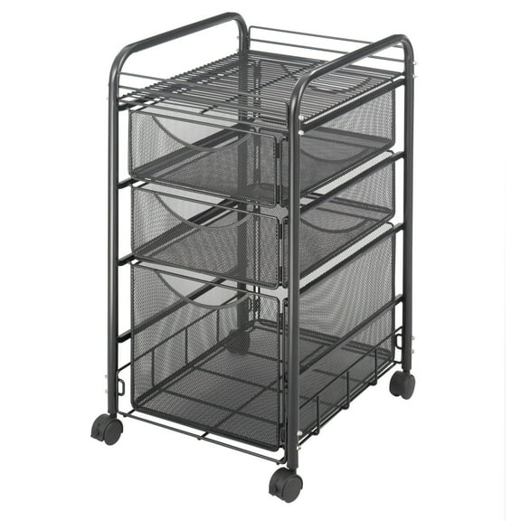 Onyx™ Mesh File Cart with 1 File Drawer and 2 Small Drawers