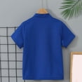 thumbnail image 5 of Asxite Toddler Shirts Solid Color Short Sleeve Stand Collar Button Casual Summer Tops 2-12Y, 5 of 7