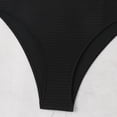thumbnail image 6 of Ohufall Women's Bikini Sets Colorblock Trim 2 Piece Swimsuit High Waisted Bathing Suits for Women Scoop Neck Adjustable Spaghetti Straps Bikini Swimwear, 6 of 6