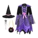 thumbnail image 5 of Disfraz de bruja para niñas con iluminación, disfraz de cosplay de poliéster transpirable con sombrero Vestido de 76 cm, 5 of 9