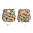 thumbnail image 3 of Balery Colorful Fish 2 Pantalones cortos deportivos para mujer con forro y dos bolsillos, elásticos, para entrenamiento, gimnasio, yoga-Large, 3 of 7