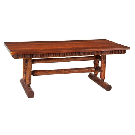 Red Pine Log Trestle Dining Table 15 Foot Com Red Pine Log Trestle Dining Table 15 Foot