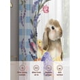 thumbnail image 6 of Easter Bunny Sheer Curtains 63 Inch Length 2 Panels for Living Room, Spring Easter Eggs Chick Floral Blue Check Voile Kitchen Curtain Set, Luxury Privacy Drapes Window Treatment for Bedroom, 6 of 7