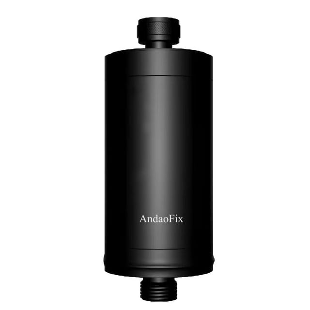 Filtro de ducha AndaoFix Metal, duradero, de alto flujo, negro mate