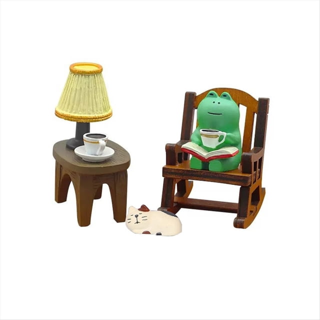 Rana de , Mecedora, LáMpara de Mesa, Adorno, Figuritas en Miniatura, Adornos Bonitos, Manualidades de Escritorio de Oficina, DecoracióN del Hogar