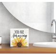 thumbnail image 6 of Zomyto 5"x5" You are Amazing Sunflower Wood Box Sign Desk Decor，Inspirational Quotes Wooden Block Box Sign, 6 of 6