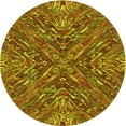 thumbnail image 1 of Ahgly Company Indoor Round Patterned Saffron Red Area Rugs, 5' Round, 1 of 6