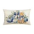 thumbnail image 2 of Halloween Thanksgiving Pumpkin Floral Pillow Cover Polyester Cushion Case Home Decor Sofa Bedroom Living Room Seasonal Holiday Decorative Throw Pillow, 2 of 6