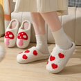 thumbnail image 4 of Popular Colorful Rainbow Plush Slippers for Women Cartoon Cute Smiling Face and Heart Design tzw, 4 of 5