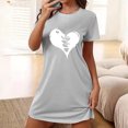 thumbnail image 1 of Nexjvus Chemises de Nuit Femmes Manches Courtes Col Rond Robes de Nuit Imprimé Floral Surdimensionné Taille TTG, 1 of 4