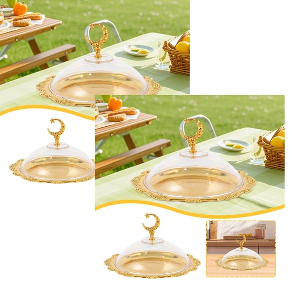 2Pack Elegant Decorative Tray European Style High End Transparent Fruit Plate For Living Room Proof Exquisite Snack Dish Baking Trays & Trays Home Decor