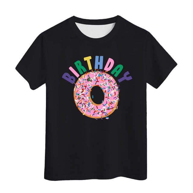Pyjama Chat Arc-en-Ciel Haut Musical Anniversaire Fille Manches Courtes T-Shirt Col Rond Été Coupe Décontractée Basique