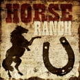 thumbnail image 2 of Grey, Jace 26x26 Gold Ornate Wood Framed with Double Matting Museum Art Print Titled - Horse Ranch, 2 of 4