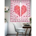 thumbnail image 4 of Valentine's Day Sheer Curtains 63 Inch Length 2 Panels Set Window Treatments, Pink Roses Sweet Love Heart Buffalo Plaid Rod Pocket Semi Curtains for Living Room/Bedroom/Kitchen Décor, 104"W x 63"L, 4 of 7
