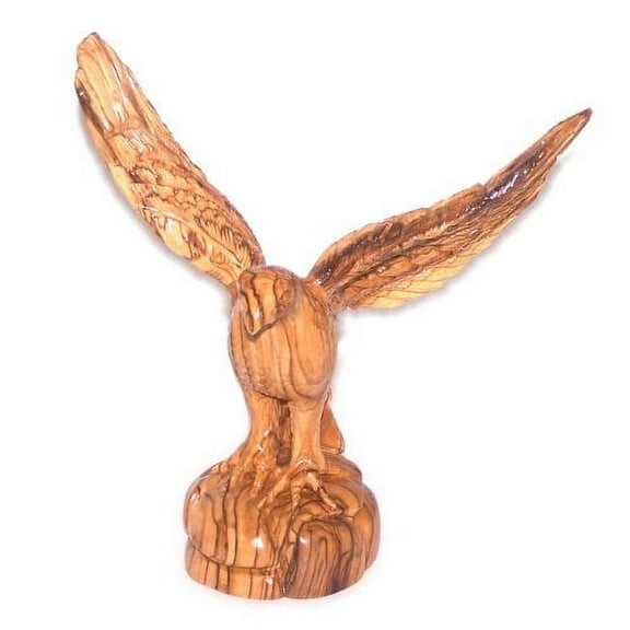 Holy Land Market Eagle with Wings open - Olive wood (21 cm or 8.5 Inches high) work
