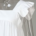 thumbnail image 3 of Gibobby Vestido Mujer Casual de Playa Verano Vestido de verano para mujer Elegante cuello cuadrado Bolsillo Puffles Manga corta Midi Vestido(Blanco,M), 3 of 5