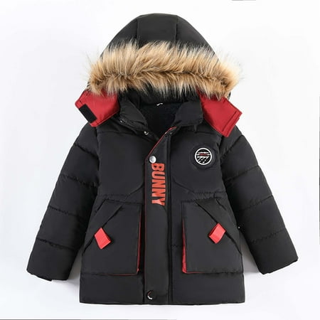 

Wolfast Promotion Toddler Baby Boys Cute Fashion Solid Color Winter Hoodie Keep Warm Cotton Clothes Thick Coat