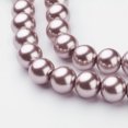 thumbnail image 2 of U8MO 85 Light Brown Pearl Glass Beads Round 10mm BULK Large Size 32" Strand Metallic, 2 of 2