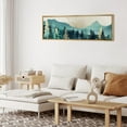thumbnail image 3 of IDEA4WALL Extra Large Framed Canvas Print Wall Art Elegant Forest and Mountain Panoramic Landscape Artwork Nature Vintage Inspired Pastel Antique Fine Art Decor Relax/Calm for Rooms Decor - 60"x20", 3 of 5