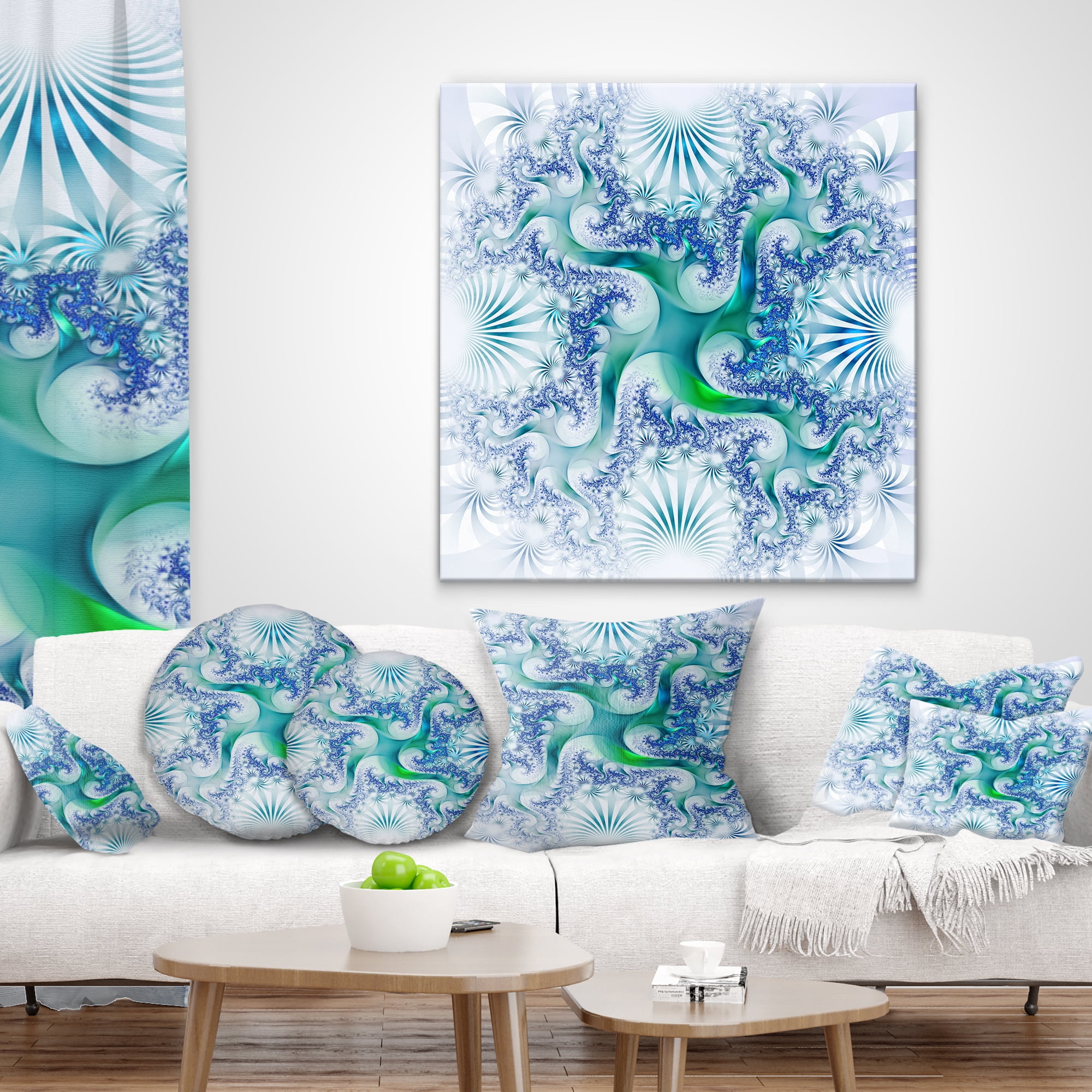 Designart 18" x 18" Blue Polyester Throw Pillow