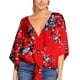 thumbnail image 3 of Mujeres Pantalones Cortos, Estampado Cuello en V Manga Corta Suelta de Ajuste Casual Top Hecho de Poliéster Ligero para el Uso Diario de Verano, Chaquetas Cortas para Mujeres, 3 of 3