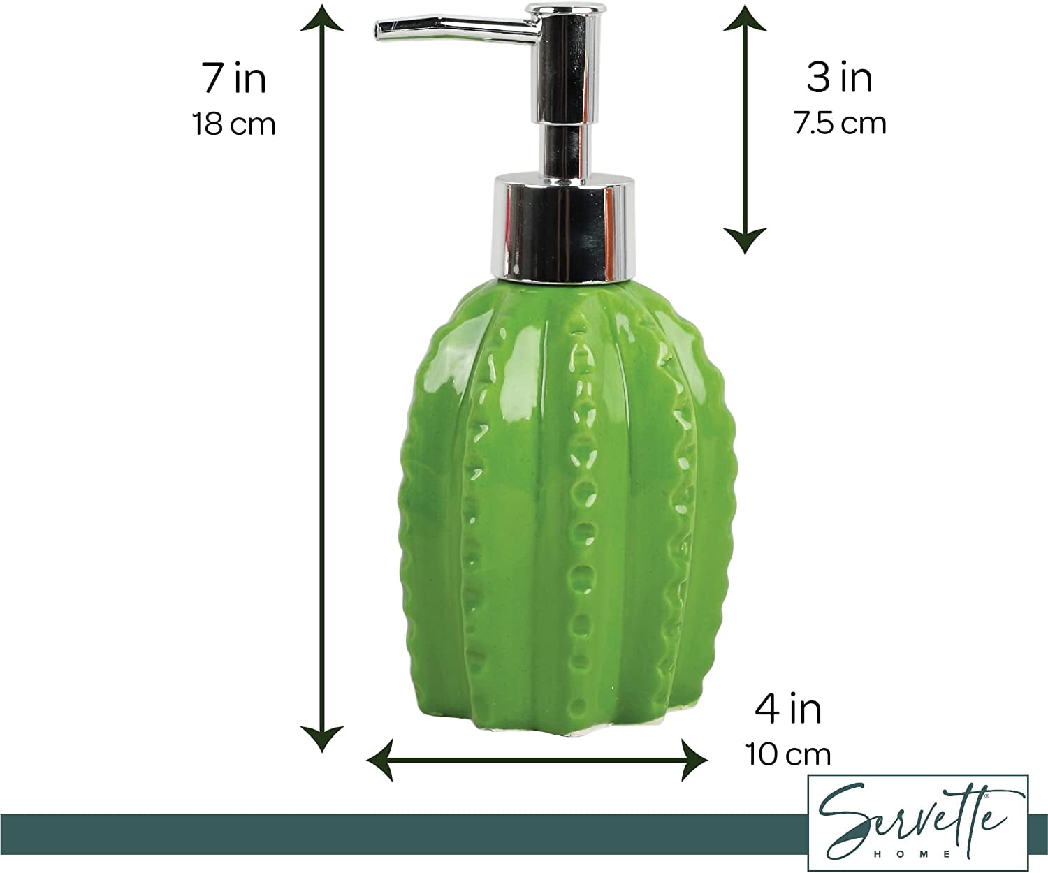 Servette Home Novelty Soap Dispenser- Cactus Soap Pump for Home and Kitchen Decor- One Size