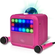 Singsation - Star Burst All-in-One Karaoke System, Bluetooth, 2 Microphones Included, Pink