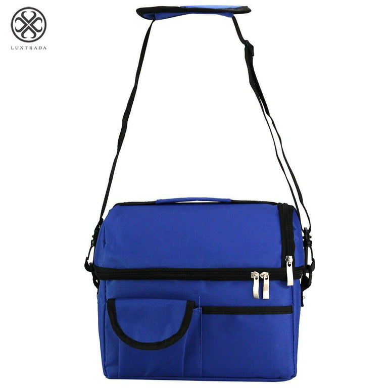 Insulated Lunch Bag Box for Women Men Thermos Cooler Hot Cold Food Tote Bag  Blue