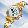 thumbnail image 6 of Digital Watch Womens Digital Analog Alarm Multifunctional Stainless Steel Strap Waterproof Chronograph Calendar Luminous for Men Women Southeast asia Daily Watch Birthday Adjustable Buckle, 6 of 9